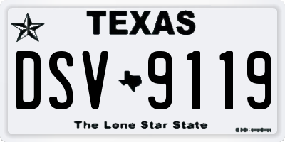 TX license plate DSV9119