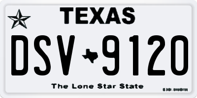 TX license plate DSV9120