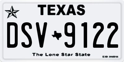 TX license plate DSV9122