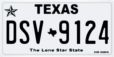 TX license plate DSV9124
