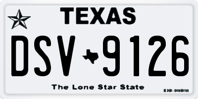 TX license plate DSV9126