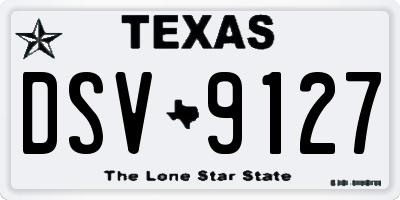 TX license plate DSV9127