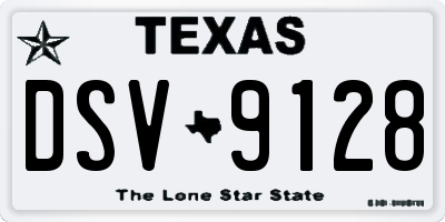 TX license plate DSV9128