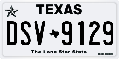 TX license plate DSV9129