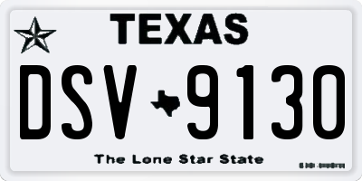 TX license plate DSV9130