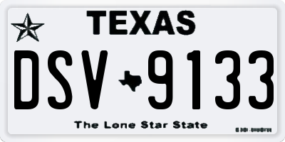 TX license plate DSV9133