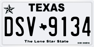 TX license plate DSV9134