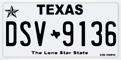 TX license plate DSV9136