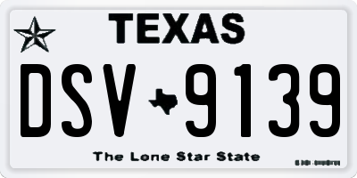 TX license plate DSV9139