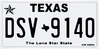 TX license plate DSV9140