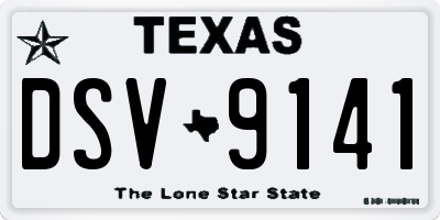 TX license plate DSV9141