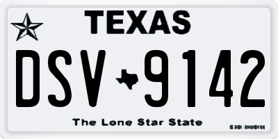 TX license plate DSV9142