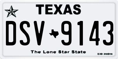TX license plate DSV9143