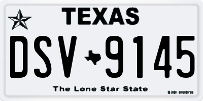 TX license plate DSV9145