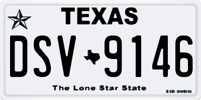 TX license plate DSV9146