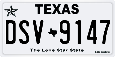 TX license plate DSV9147