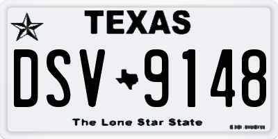 TX license plate DSV9148