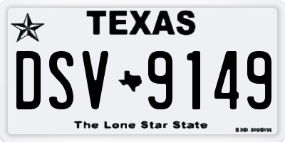 TX license plate DSV9149