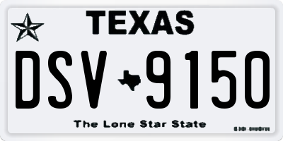 TX license plate DSV9150