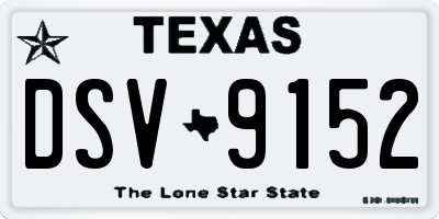 TX license plate DSV9152