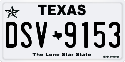 TX license plate DSV9153