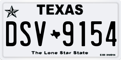 TX license plate DSV9154