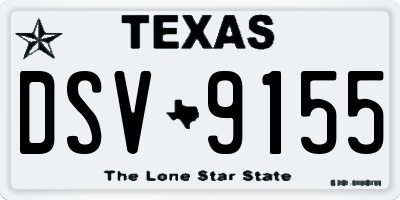 TX license plate DSV9155