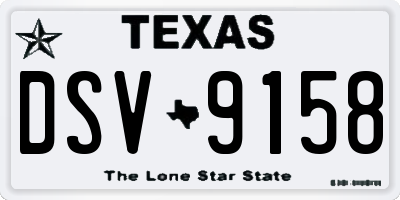 TX license plate DSV9158