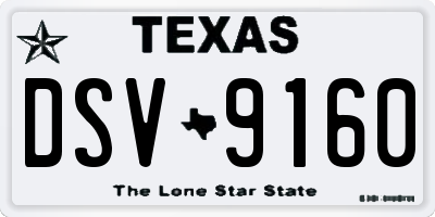 TX license plate DSV9160