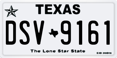 TX license plate DSV9161