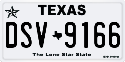 TX license plate DSV9166