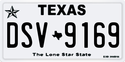 TX license plate DSV9169