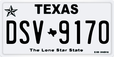 TX license plate DSV9170