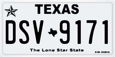 TX license plate DSV9171