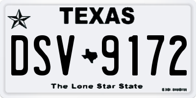 TX license plate DSV9172