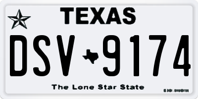 TX license plate DSV9174