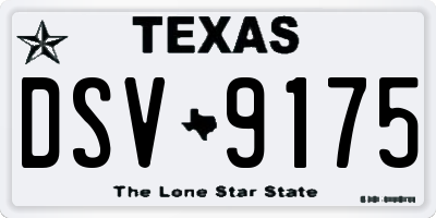 TX license plate DSV9175