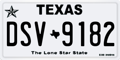 TX license plate DSV9182
