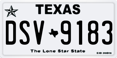 TX license plate DSV9183
