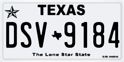 TX license plate DSV9184