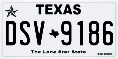 TX license plate DSV9186