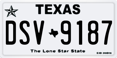 TX license plate DSV9187