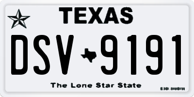 TX license plate DSV9191