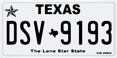 TX license plate DSV9193