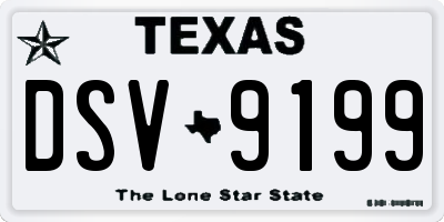 TX license plate DSV9199