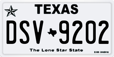 TX license plate DSV9202