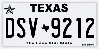 TX license plate DSV9212