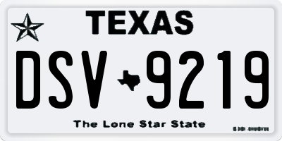TX license plate DSV9219
