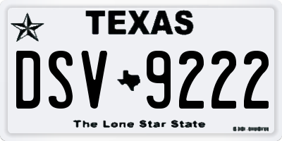 TX license plate DSV9222