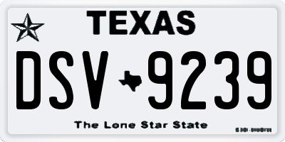 TX license plate DSV9239